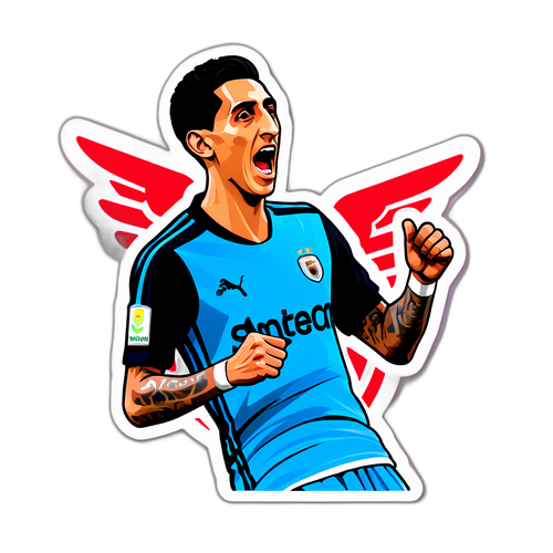 Σχέδιο αυτοκόλλητου με τον Ángel Di María σε δράση