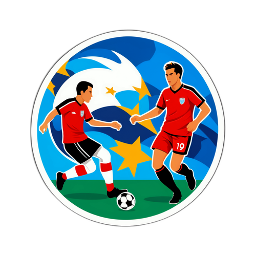 드라마틱한 축구 장면 스티커
