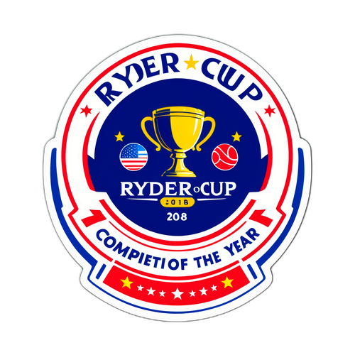 Nálepka s různými sportovními disciplínami pro Ryder Cup