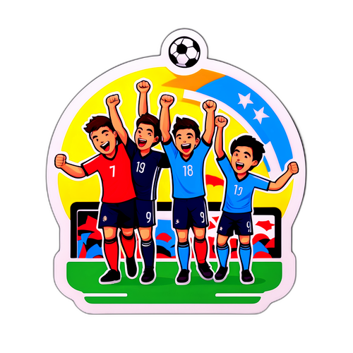 Stiker Keceriaan Hasil Pertandingan Sepak Bola