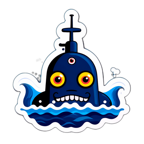 Sticker di un sottomarino russo divertente