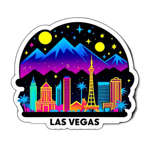 Adesivo Neon Skyline di Las Vegas