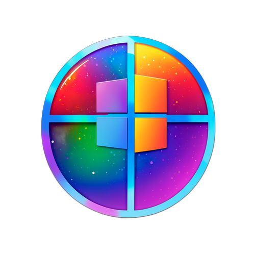 Microsoft Logosu Holografik Efekt