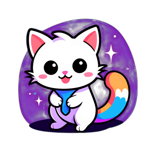 Un chat mignon préparant un écran de streaming avec le logo Discord