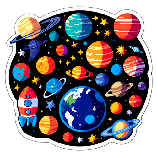 Αυτοκόλλητο NASA σε χρώματα διαστήματος