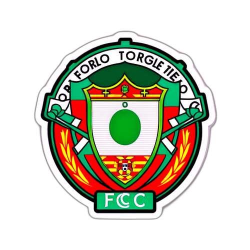 A Portugál FC emblémája a stadion sziluettjével