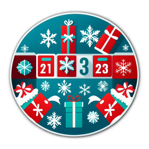 Adventskalender Aufkleber mit festlichen Motiven