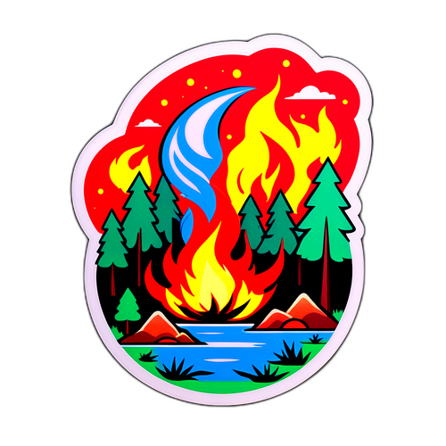 Uçmakdere Yangını İçin Çarpıcı Sticker Tasarımı