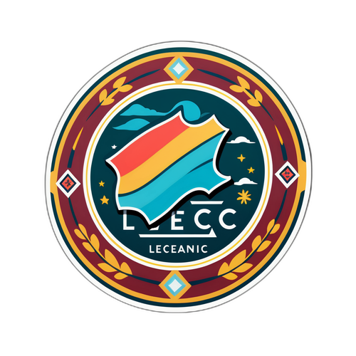 전통 유럽 요소와 LEC 로고가 결합된 디자인 스티커