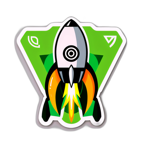 Energieke sticker van de NVIDIA-aandelenstijging