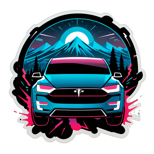 Futuristic Tesla Cybertruck Sticker