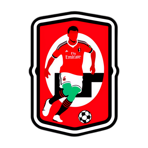 Thiết kế nhãn dán vui nhộn của cầu thủ AC Milan đang rê bóng qua đối thủ
