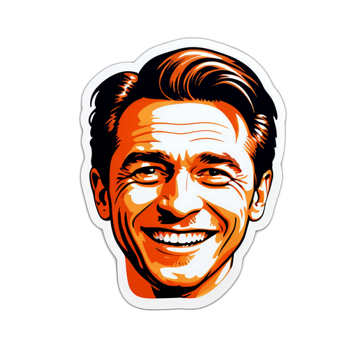 Nálepka s portrétem Davida Prachaře