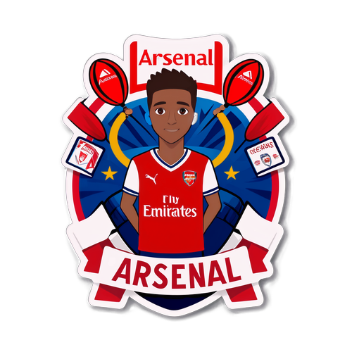 Fotbollsfan i Arsenal-tröja