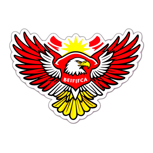 Стікер з логотипом Бенфіки та символічним орлом