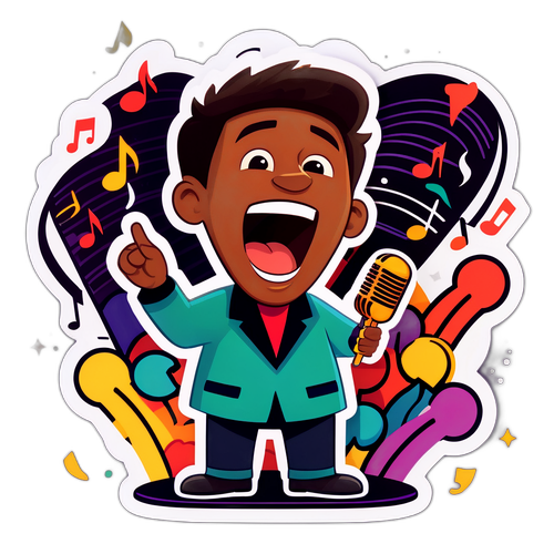 Passionate Singer Cartoon