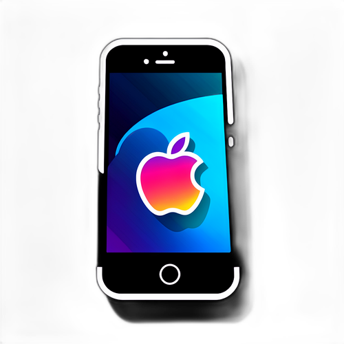 時尚的iPhone標誌與互動科技UI設計背景