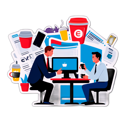 Engasjerende kontorscene i avisredaksjonen