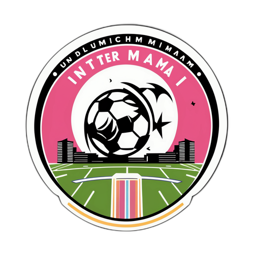 Una pegatina que muestra una escena de juego entre Inter Miami y New England