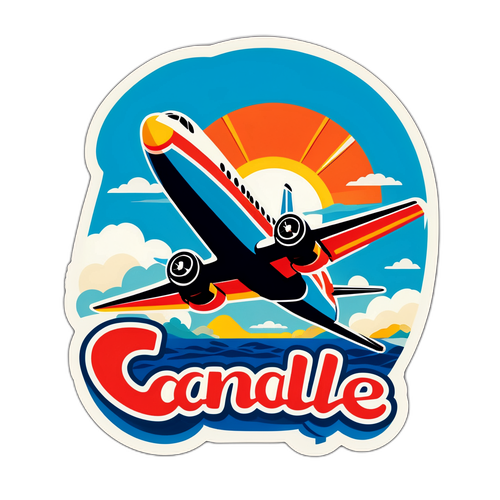 Adesivo aereo retrò 'Canale 5'