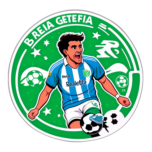 Un autocolant cu un meci de fotbal între Real Betis și Getafe