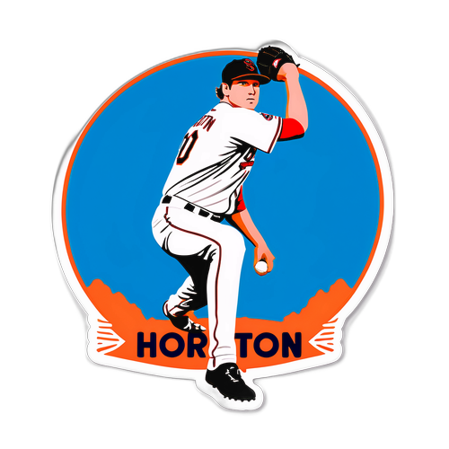 Detailed Sticker of Cade Horton in Pitching Pose
