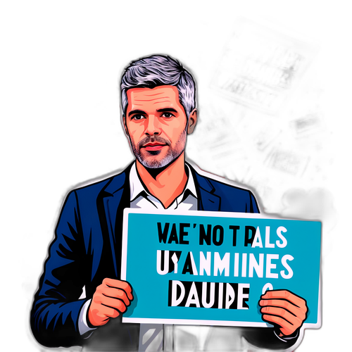 Baptiste Wauquiez avec une pancarte inspirante