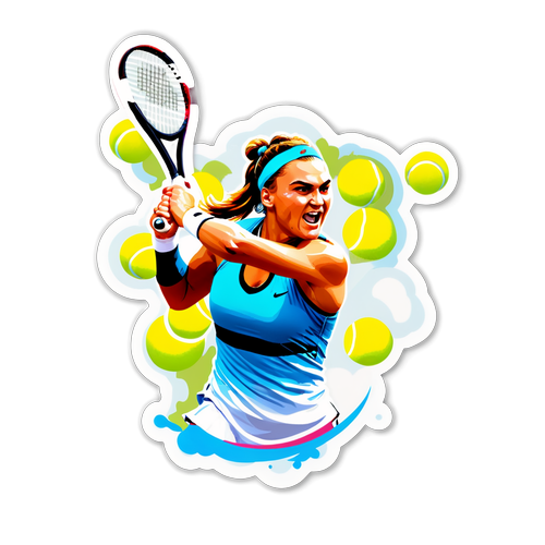 Krachtige Service van Aryna Sabalenka