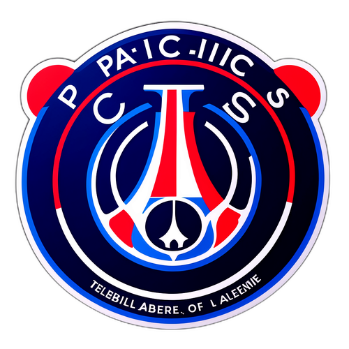 Emblema elegantă PSG înconjurată de inimi