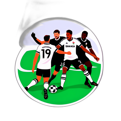 Anregende Fußballszene zwischen Swansea City und Nottingham