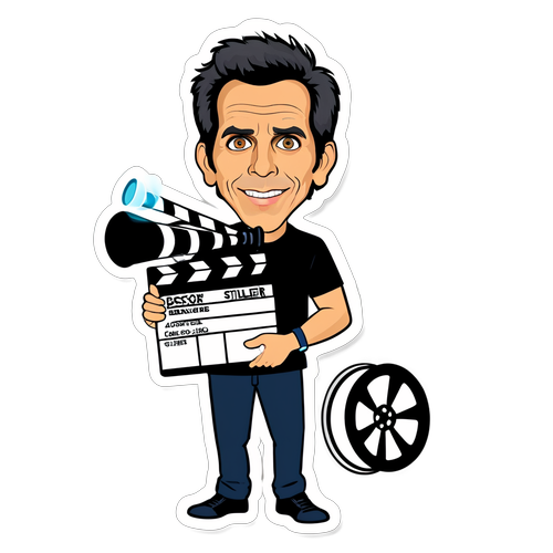 Lights, Camera, Stiller! Cartoon Sticker