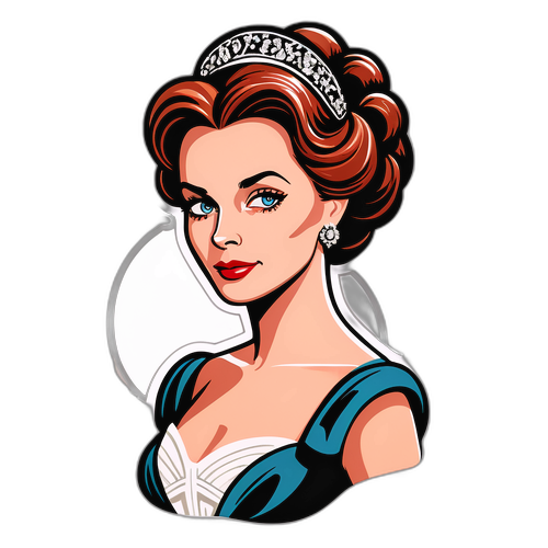 Stylizowany portret Barbary Bursztynowicz w eleganckiej wieczorowej kreacji