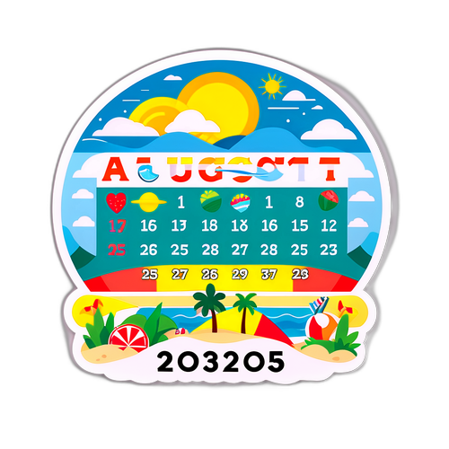 Stiker Kalender Agustus 2025 yang Menarik