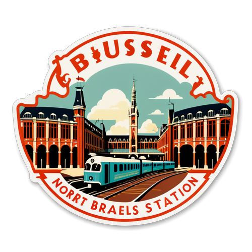 Sticker van het Nostalgische Brussel Noord Station