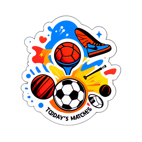 Arte de una pegatina para un póster que dice 'Partidos de Hoy'