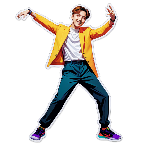 Sticker na si J-Hope sa Dynamic na Dance Pose