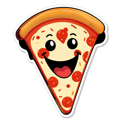 Smiling Pepperoni Pizza Slice Sticker