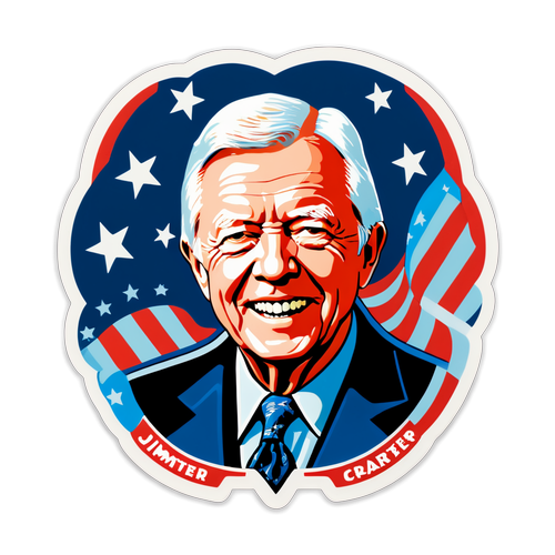 Fantastiske vintage-klistremerker: En hyllest til Jimmy Carter med Inspirasjon og Visdom!