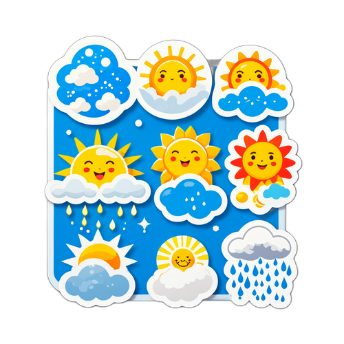 天気変化のキャラクターシール