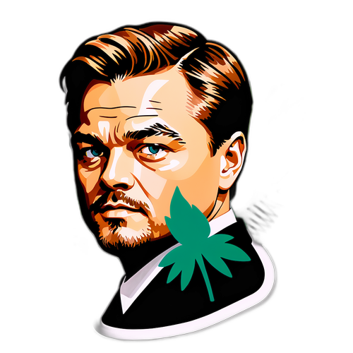 Minimalist klistermärke av Leonardo DiCaprio