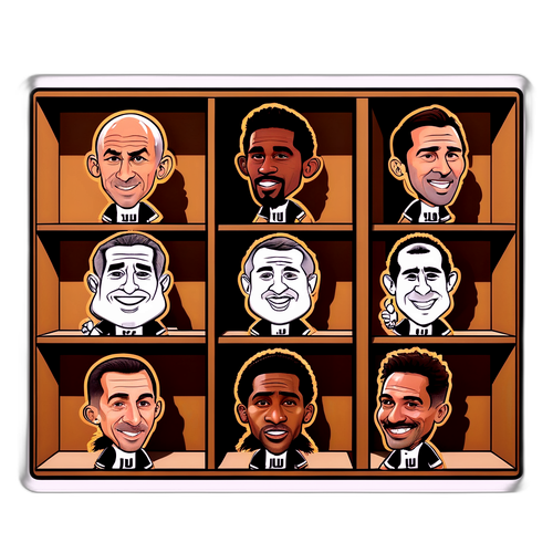 Humoros Juventus játékosok karikatúrái a ruhatárban