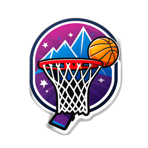 Basketball Dunking Through the Hoop Sticker