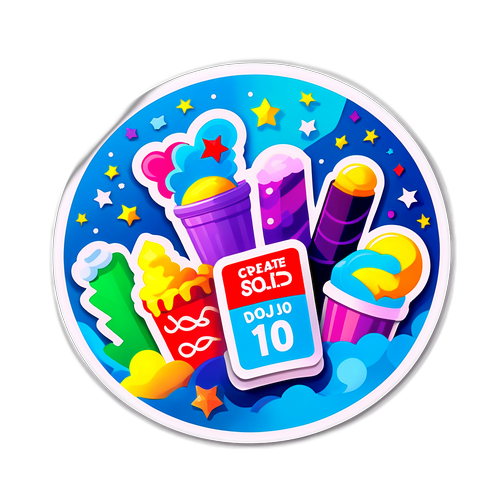 慶祝一萬分發的貼紙