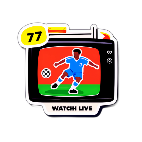 สติกเกอร์ทีวี 'ดูฟุตบอลสด 77'