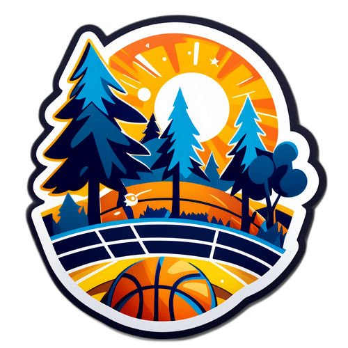 Sunny Basketball Court Scene