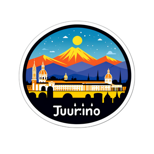 Sticker cu peisajul de seară din Torino, ca un tribut pentru Juventus
