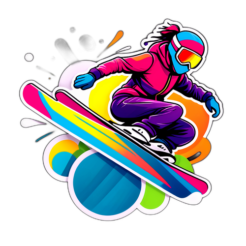 Färgglad abstrakt design av freestyle skidåkning