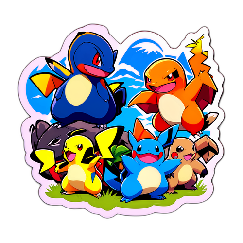 Autocollant Pokémon ZA sur la savane africaine