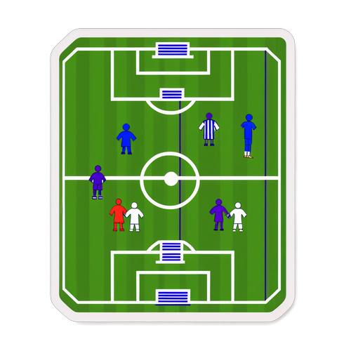 Diagramma del campo da calcio con momenti chiave della partita Fiorentina-Inter