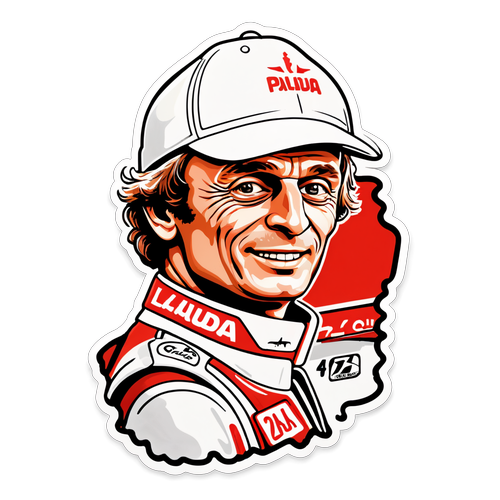 Ikonické Závodní Chvíle: Niki Lauda na Vintage Nálepce, Kterou Musíte Mít!